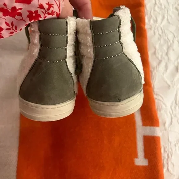 P448 Skate Was Green Sherpa Hi Tops 37 - Picture 6 of 7